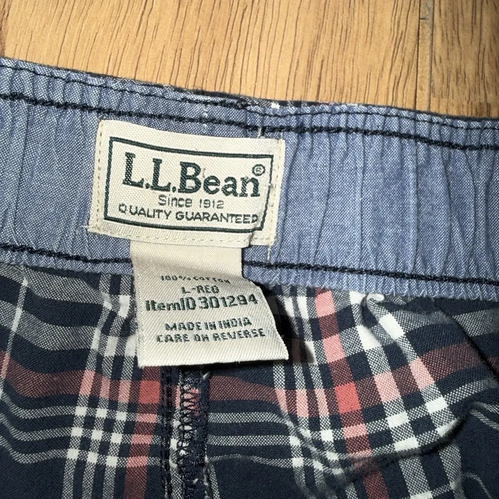Men's L.L. Bean Dock Shorts Multicolor Plaid Pockets Drawstring Preppy Size L